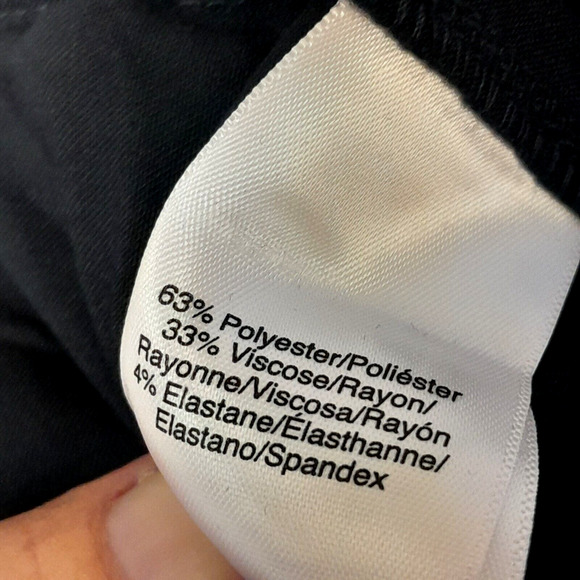 DKNY Womens Ponte Knit Mini Skirt Pencil Navy Blue Faux Wrap Stretch SZ 12 1524 - Picture 8 of 14